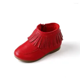 Boots 1-6 Genuine Leather Child Girl Shoes 2024 Stylish Baby Boot Kids Fashion Tassel Autumn Winter For Little Snow