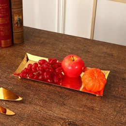 Plates Creative Metal Rectangle Fruit Tray Nut Snack Storage Plate Cakes Desserts Fruits Candy For All Occasion