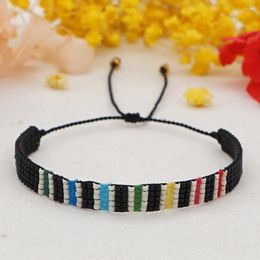 Link Bracelets GO2BOHO Rainbow For Summer Jewellery 2024 Fashion Bohemian Miyuki Beaded Jewellery Boho Hand Woven Braided Bracelet