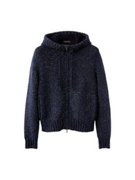Men Coats Winter loro Cashmere and Mulberry Silk Blended Knitted Hooded Pilot Jacket piana