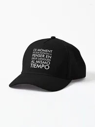 Ball Caps Thinking In French And Spanish White Text Cap