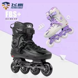 Professional Original Purple Black Inline Roller Skates Shoes Patins 4 Wheels Slalom Sliding Training Sneakers Size 35 to 44 240127