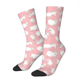 Men's Socks Goats Playing Pink Harajuku Sweat Absorbing Stockings All Season Long Accessories For Unisex Gifts