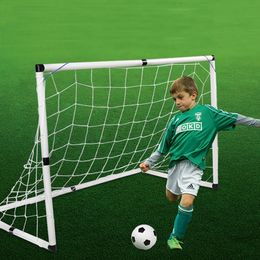 Outdoor DIY Football Plaything Goal Kids Soccer Set 1pc Net and Synthetic Pcs 1 Pc 1Pc Inflator with 4 Mini 240127