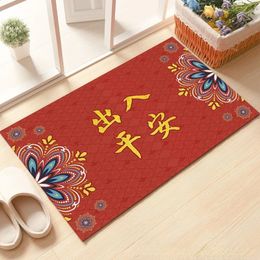 Year Red Door Mat Outside Anti-skid Absorbent Carpet Outdoor Doormat Welcome Mats for Front Door Floor Rug Door Home 240122