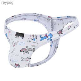 Briefs Panties Howe Ray Men Thong Cotton Funny Print Sexy Mens Underwear Pouch Penis T Back G Strings Male Cartoon Erotic Low Rise S-XL YQ240215