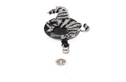 10pcslot Animals Styles Rhinestone Black White Zebra Badge Holder OfficeSchoolMedicalNurse retractable badge holder2250594