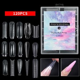120 PcsSet transparent fake nails acrylic French nail capsules full coverage fake nail tip accessory tool 240127