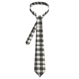 Bow Ties White Black Plaid Tie Retro Lines Print Daily Wear Party Neck Elegant For Men Graphic Collar Necktie Gift Idea