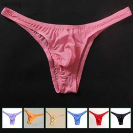 Briefs Panties hot Men Thong Spandex Nylon Low waist Gay Mens Thongs And G Strings Sexy Pouch Convex Bikini Underwear Cueca gay men underwear YQ240215