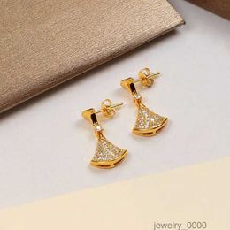 fashion luxury Jewellery earring designers studs fan shape divas dream earrings diamonds small skirt female elegant for valentines day OXL1
