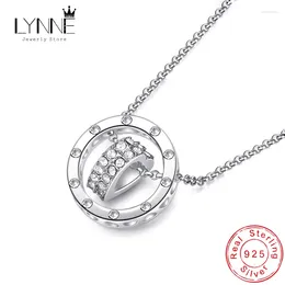 Pendants Fashion Round Love Heart Zircon Pendant Necklace 925 Sterling Silver Rose Gold Rhinestone Necklaces Women Jewelry Gift