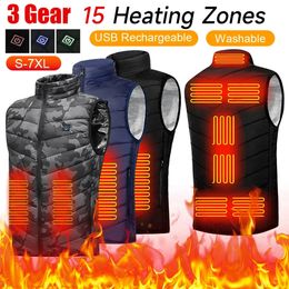 9 Areas Heated Vest Men Women Electric Heating Vest USB Charging Heated Jacket Heated Vest Bodywarmer Heated Down Jacket Winter 240125