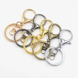 Keychains 5pcs/lot 30mm Chain Key Ring Long 68mm Keychain Classic Plated Lobster Clasp Hook Jewellery Making