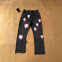 Mens Jeans Designer Make Old Washed Chrome Straight Trousers Heart Letter Prints for Women Men Casual Long Style Chromees Hearts Zo8e Dt L9lu