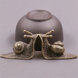 Brass Mini Snail Statue Home Decoration Desk Living Room Tea Room Antique Brass Tea Art Pet Collection Creative Home Decorations 240124