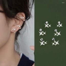 Stud Earrings Trend Zircon Star Earring For Women Girls Wedding Party Ear Piercing Jewelry Eh877