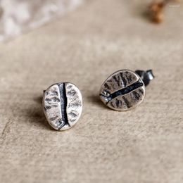 Stud Earrings Jenamery S925 Silver Coffee Bean For Women Personalised Retro Ear Jewellery Men