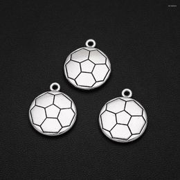 Charms 5pcs/Lot 18x22mm Antique Silver Plated Football Sports Pendants For DIY Keychain Jewellery Making Supplies Accessories