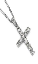 Fashion Men Hip Hop Stainless Steel Jewellery Pendant Necklace Full Rhinestone Design Silver Colour Chain Jewellery Mens Necklaces1688783