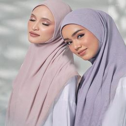 Scarves 2024 Women Muslim Hijab Jersey Scarf Ready To Wear Islamic Solid Headscarf Foulard Femme Musulman Wrap Bandana Headwrap