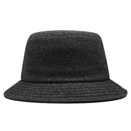 Big Head Men Large Size Wool Fisherman Hat Male Winter Panama Cap Man Plus Size Felt Bucket Hat 5660cm 6065cm 240127