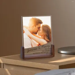 Frames Personalised Couple Picture Acrylic Plaque With Stand Custom Engagement Po Print Frame Valentines Day Gift For Lover