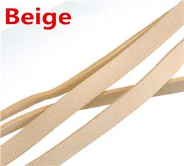 Whole 10mm Leather Belt Flat Wide Imitate PU Soft Suede Cord Candy Beige Jewellery Material DIY Keychains Bangle Dog Necklaces F3124001