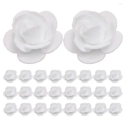 Decorative Flowers 50 Pcs Simulation Rose Head Stemless Fake Foam Roses Artificial Bouquet