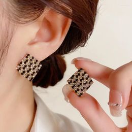 Stud Earrings 2024 Fashion Simple Micro-encrusted Diamond Temperament Versatile Super Flash For Women.