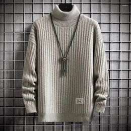 Men's Sweaters Fashion Autumn Winter Turtleneck Sweater Men Warm Pullover Solid Casual Mens Slim Knitted Pullovers Man