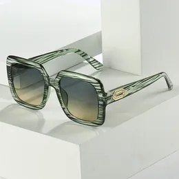 Sunglasses ZLY 2024 Fashion Square Women Men Shield Gradients Lens PC Frame Metal Decoration Brand Designer Vintage UV400