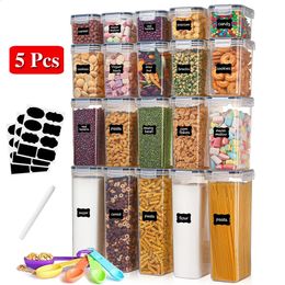 5 Pcs Set Kitchen Storage Organiser PP High Quality Food Container Refrigerator Noodle Box Multigrain Tank 240125