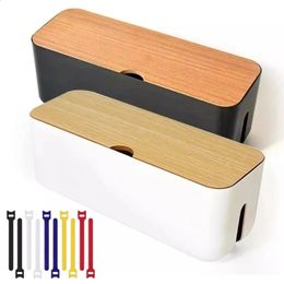 Cable Storage Box Power Strip Wire Case Anti Dust Charger Socket Organizer Network Line Bin Management 240124