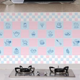 Wall Stickers 60x300/500cm Kitchen Oil-Proof Sticker High Temperature Waterproof Countertop Tile Cabinet Refurbished Wallpaper Decoration