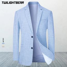 Mens Suit Jacket Thin Blazers Spring Autumn Solid Business Casual Men Clothing Blazer Hombre Coats B1F1755 240125