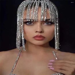 Stage Wear Women Singer Ornament Rhinestone Tassel Chain Headdress Jewellery Hair Accessories For Nightclub Party Crystal Headband