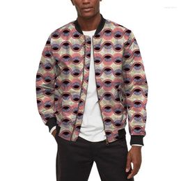 Ethnic Clothing Nigerian Style Print Men's Bomber Jacket Customised African Clothes Colourful Male Casual Baseball Coat