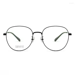 Sunglasses Frames 57-17-145 High Quality Pure Titanium Glasses Frame Large Round Plain Myopia Rim