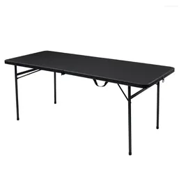Camp Furniture Mainstays 6 Foot Bi-Fold Plastic Folding Table Black Camping Equipment Outdoor Tables
