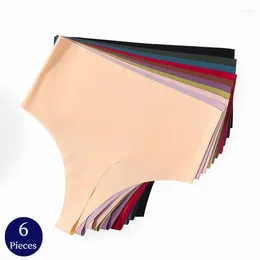 Women's Panties WHPC 6PCS/Set High Waist Seamless Thongs Fashion Underwear Sexy Lingerie Cozy G-Strings Sports Female Underpants