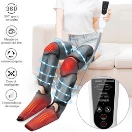 Leg Massager Knee Foot Heating Air Compression Massage Promote Blood Circulation Muscle Relax Massage Lymphatic Detoxifier 240202