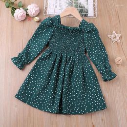 Girl Dresses 2024 Children's Dress Fashion Long-sleeve Floral Princess Spring Autumn Kids Clothes Girls 2-6 Years Old
