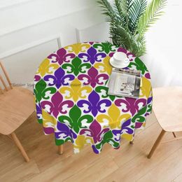 Table Cloth Fleur De Lis Mardi Gras Tablecloth Bedroom Dormitory Dressing Mat Round Desk Decor