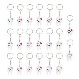 20 Pcs Dental Keychain Metal Pendants Tooth Shaped Keychains Bag Hanging Gift Holder Resin Ornaments Child 240122