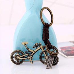 Keychains Vintage Style Bronze Alloy Bicycle Charm Car Male Female Traveling Bag Key Ring Pendant Keyrings Accessories Jewelry