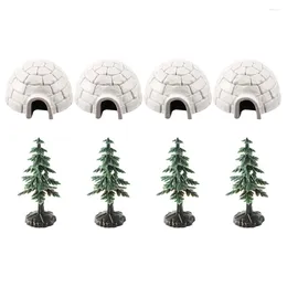 Garden Decorations Igloo Model Christmas Tree Ice House Po Ornament Statue Mini Figurines Decoration Plastic Craft