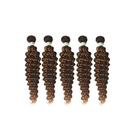 Peruvian Malaysian P4/27 Piano Colour Double Wefts 10-30inch Water Wave Deep Wave Curly 100% Human Hair 5 Pieces/lot