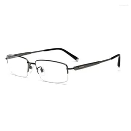 Sunglasses Frames Width-140 Glasses Men Pure Titanium Frame Reading Ultra Light Business Half Rim Myopia Optical Eyeglasses Eyewear