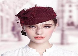 2017 Newest Bridal Hats Ladies Warm Wool Elegant Western US Women Hat For Banquet Evening Wedding Party9519985